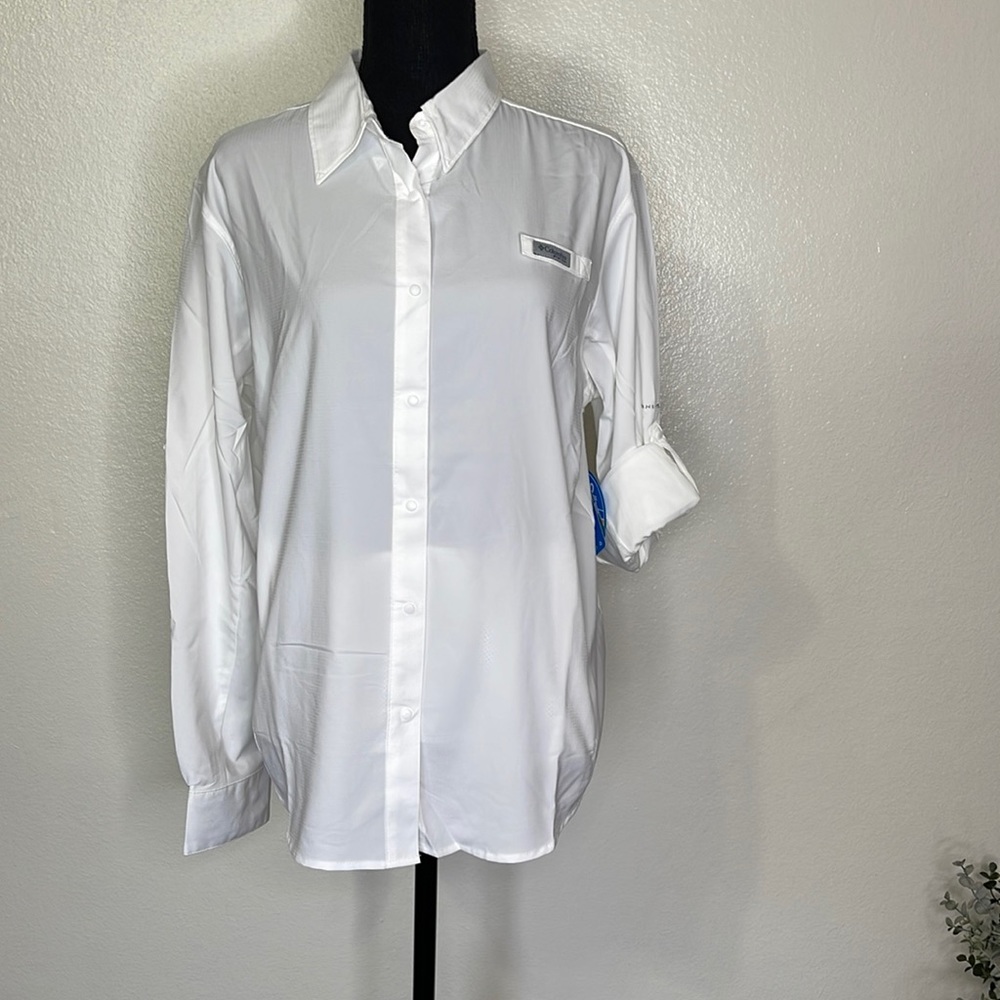 Women’s extra large Columbia sportswear lightweight shirt jacket white